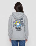 SUKO THE SIMPSONS PRINT DONUT WORRY JAKET HOODIE WANITA