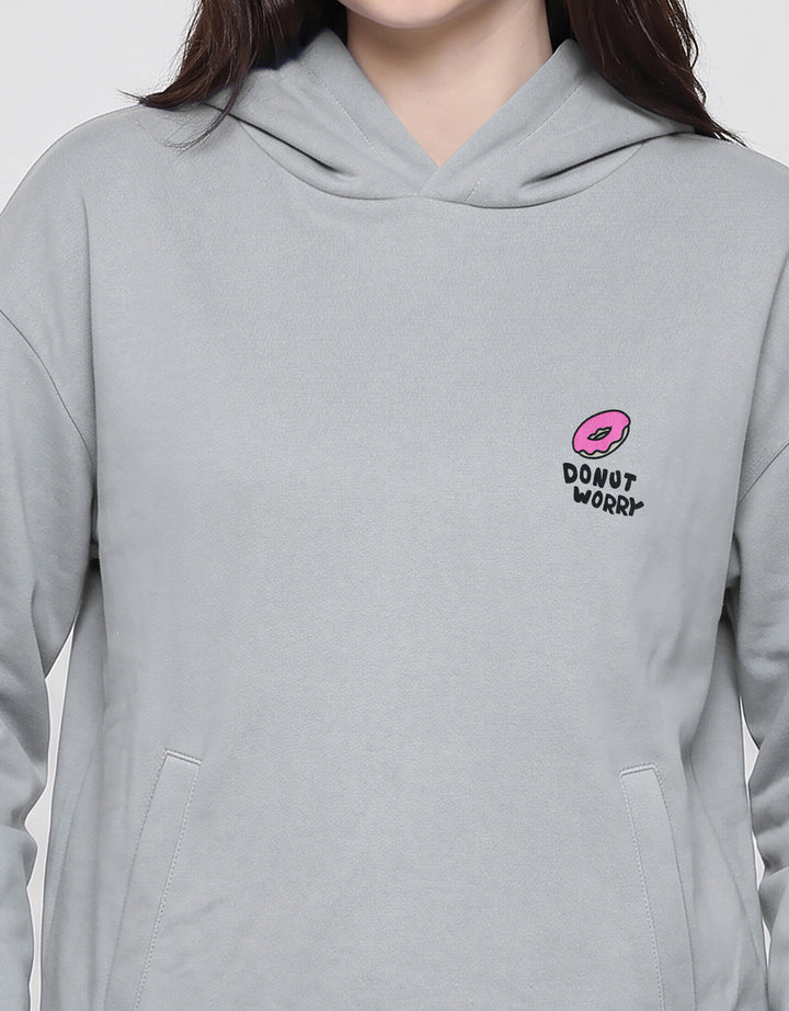 SUKO THE SIMPSONS PRINT DONUT WORRY JAKET HOODIE WANITA