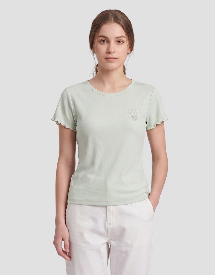 SHE'SENSE ENCORE BRODERIE RIB KAOS WANITA