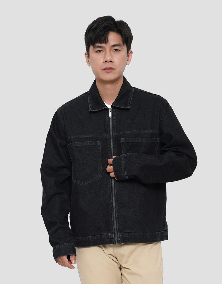 COLE COLLAR ZIPPER JAKET JEANS PRIA