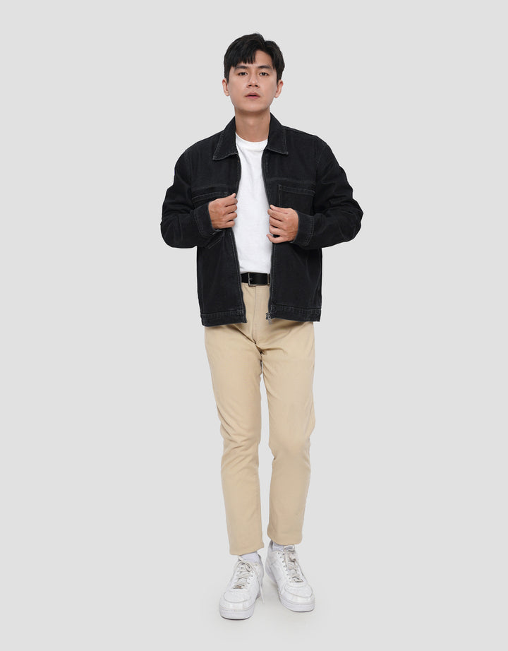 COLE COLLAR ZIPPER JAKET JEANS PRIA