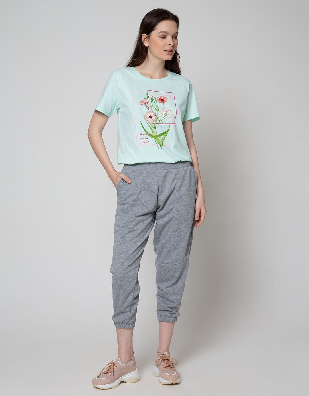 American Jeans Cut Ribbon Jogger Pants Wanita