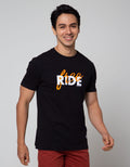 Freeride T-Shirt Pria Black Futuristic Crash Splash