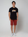 Freeride T-Shirt Pria Black Futuristic Crash Splash