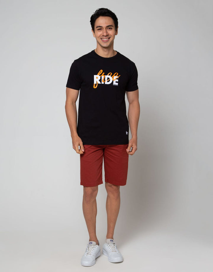 Freeride T-Shirt Pria Black Futuristic Crash Splash