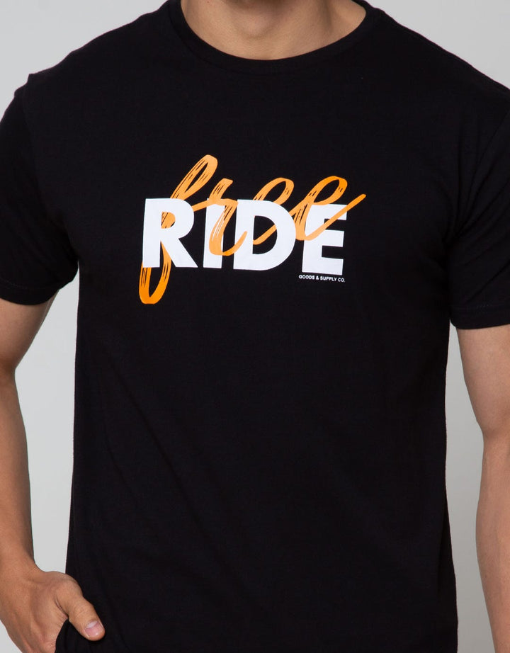 Freeride T-Shirt Pria Black Futuristic Crash Splash