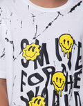 Nevada Short Sleeve T-Shirt Print Marble Smiley