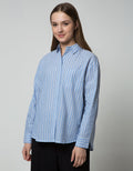 Nevada Stripes Top Kemeja Wanita