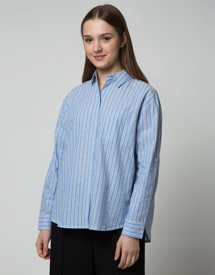 Nevada Stripes Top Kemeja Wanita