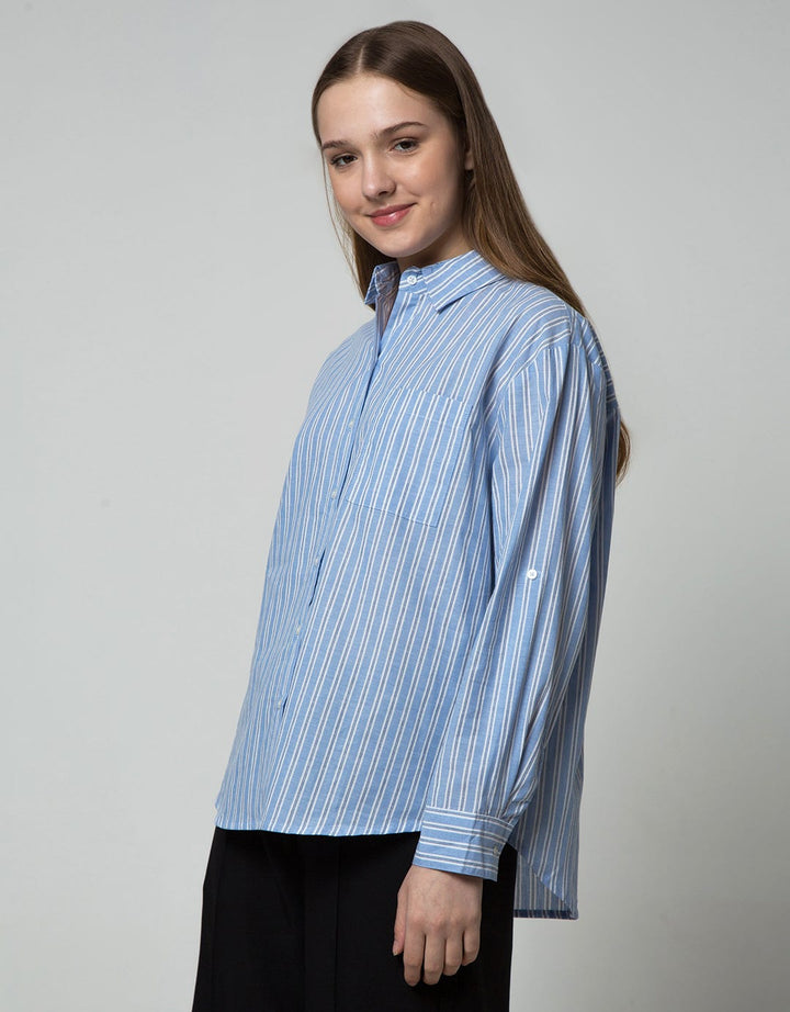 Nevada Stripes Top Kemeja Wanita