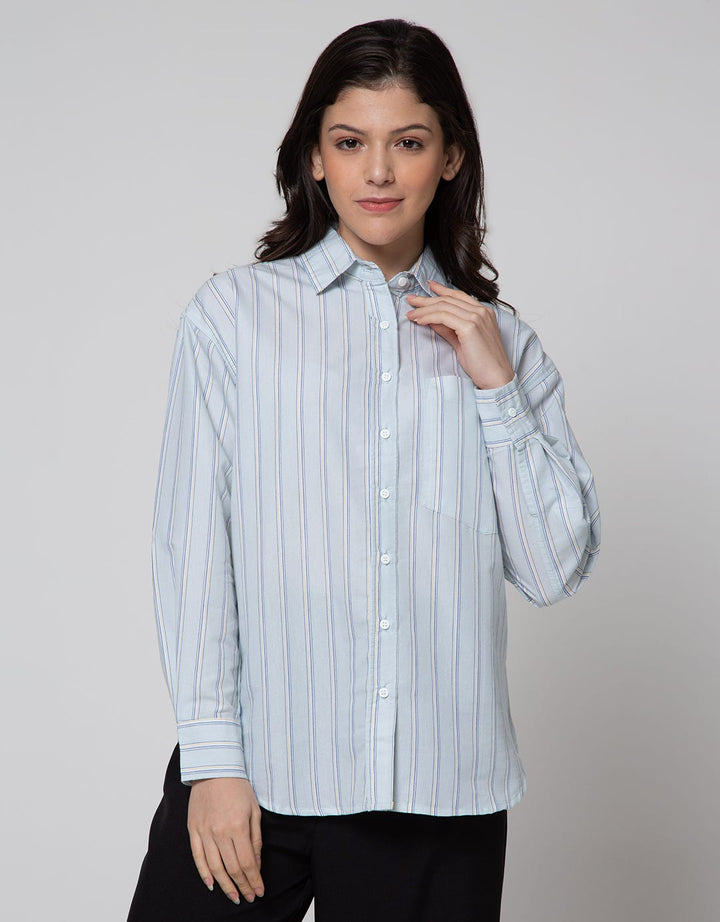Nevada Kemeja Lengan Panjang Top Stripe Yd