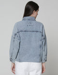 Nevada Denim Jacket Crop Unfinished Hem
