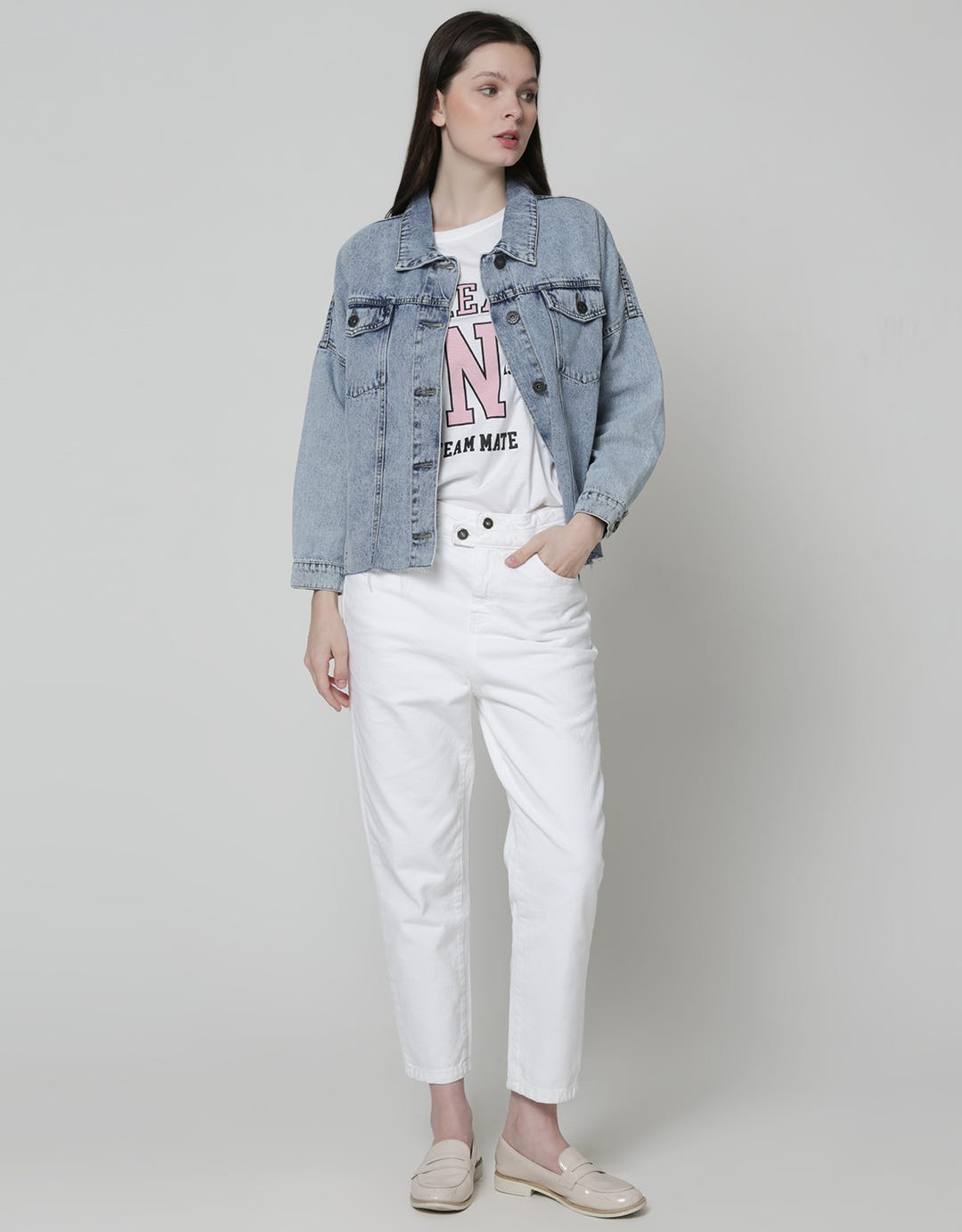 Nevada Denim Jacket Crop Unfinished Hem