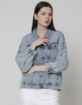 Nevada Denim Jacket Crop Finished Hem