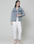 Nevada Denim Jacket Crop Finished Hem