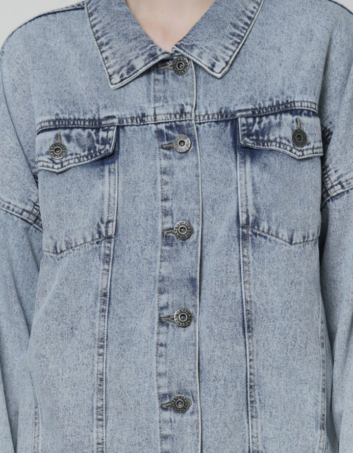 Nevada Denim Jacket Crop Finished Hem