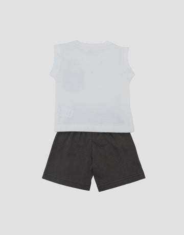 LITTLE M SLEVELESS WITH POCKET DINO PAKAIAN SETELAN BAYI