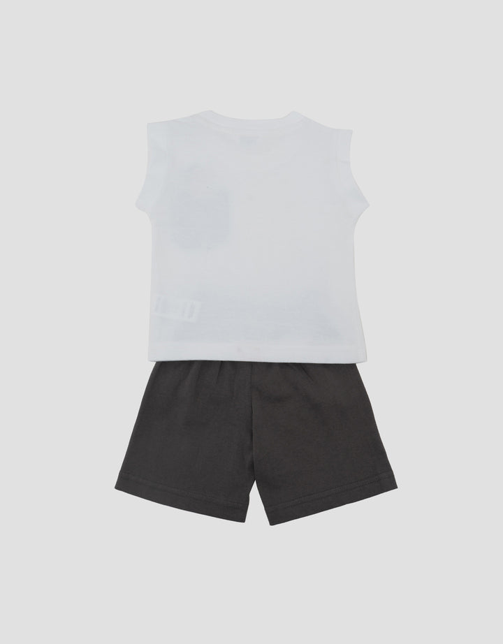 LITTLE M SLEVELESS WITH POCKET DINO PAKAIAN SETELAN BAYI