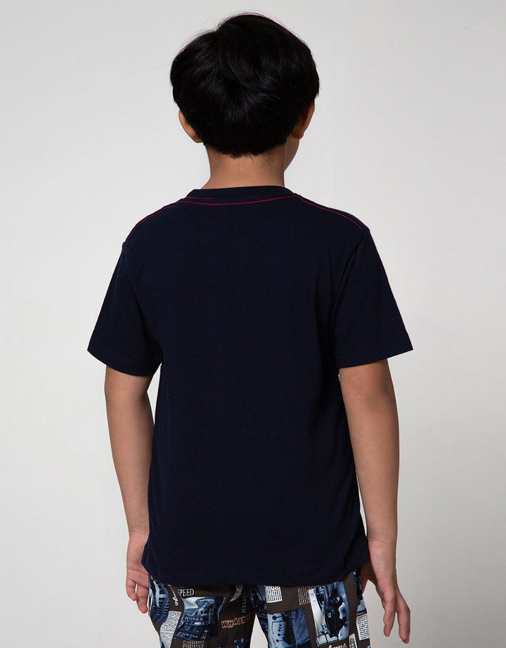 Character Superman Logo Kombinasi Ribbon Short Sleeve T-Shirt