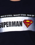 Character Superman Logo Kombinasi Ribbon Short Sleeve T-Shirt