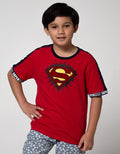 Character Superman Logo Ribbon Short Sleeve T-Shirt