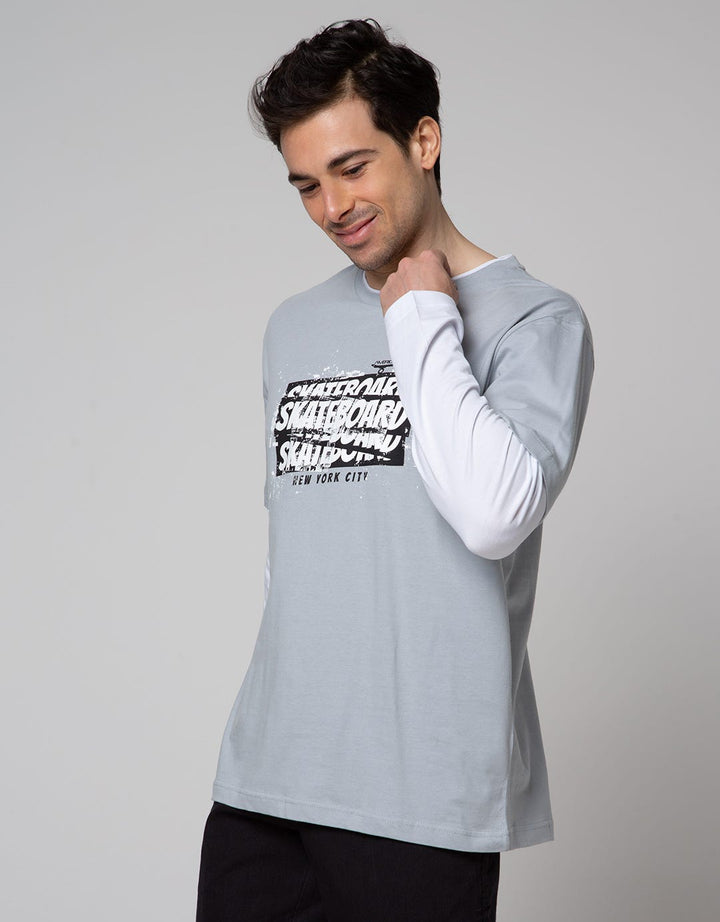 American Jeans Long Sleeve T-Shirt Mock Sleeve Checkered