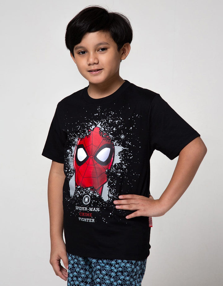 Marvel Spiderman Face Splash Short Sleeve T-Shirt