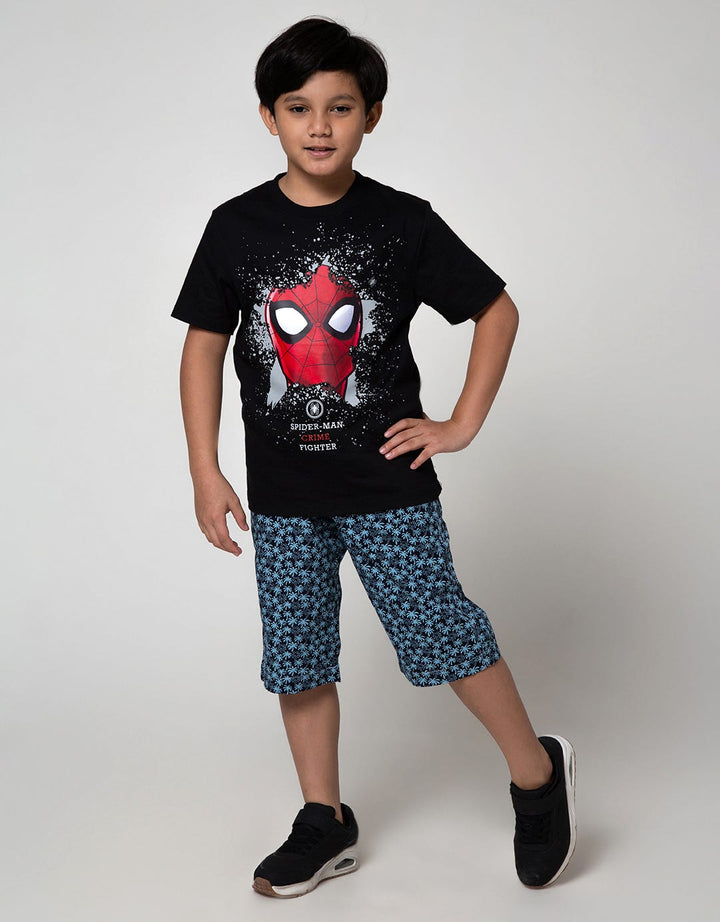 Marvel Spiderman Face Splash Short Sleeve T-Shirt