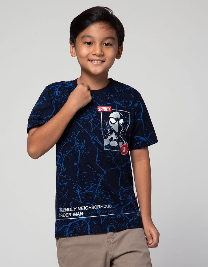Marvel Short Sleeve T-Shirt Spiderman Marble