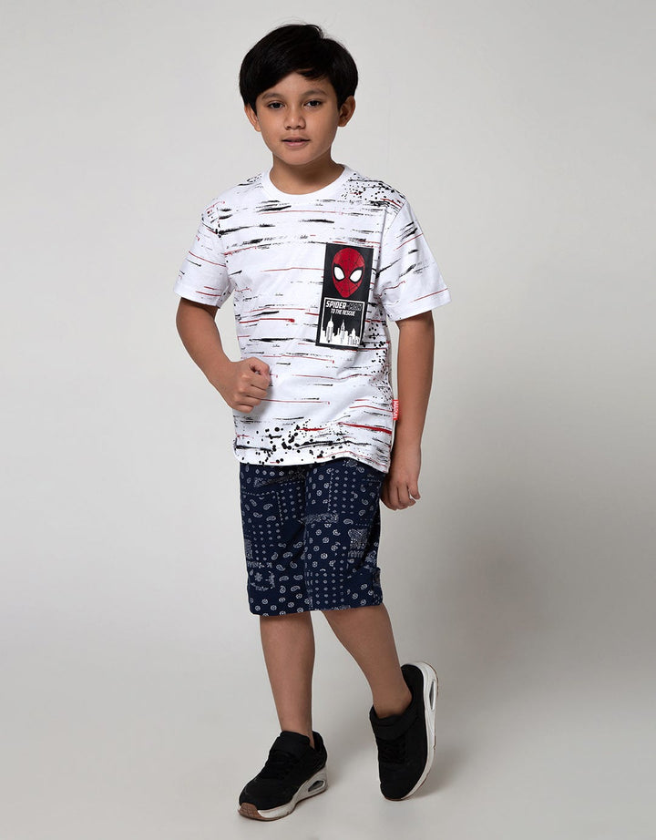 Marvel Spiderman Head Short Sleeve T-Shirt