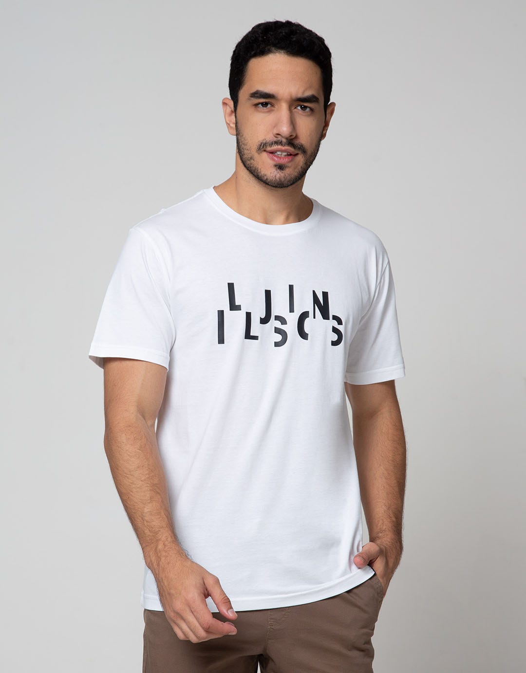 Details Short Sleeve T-Shirt R Neck Print Illusions