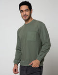 Details Sweatshirt Jumper R Neck Embro On Pocket