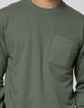 Details Sweatshirt Jumper R Neck Embro On Pocket