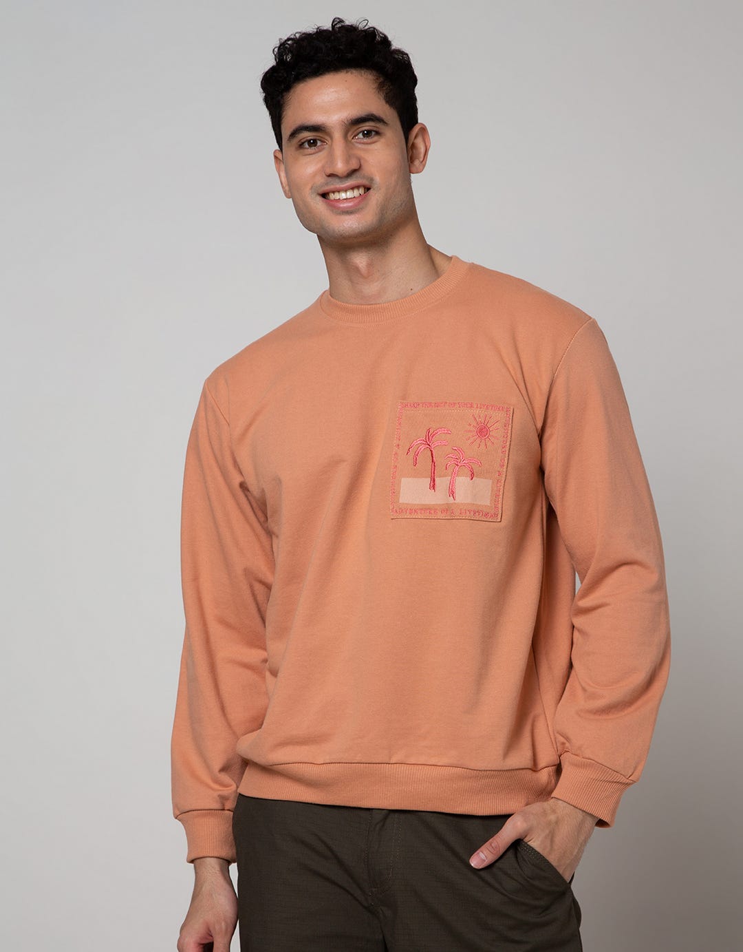 Details Sweatshirt Jumper Embro On Pocket
