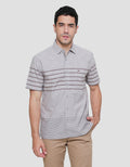 Cardinal Stripe Print Kemeja Pria