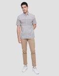 Cardinal Stripe Print Kemeja Pria