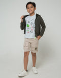 Little M Jacket Knit Hoodie Terry Dino Cucuk
