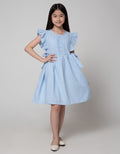 Kidz Too Short Sleeve Midi Dress Plisket Kancing