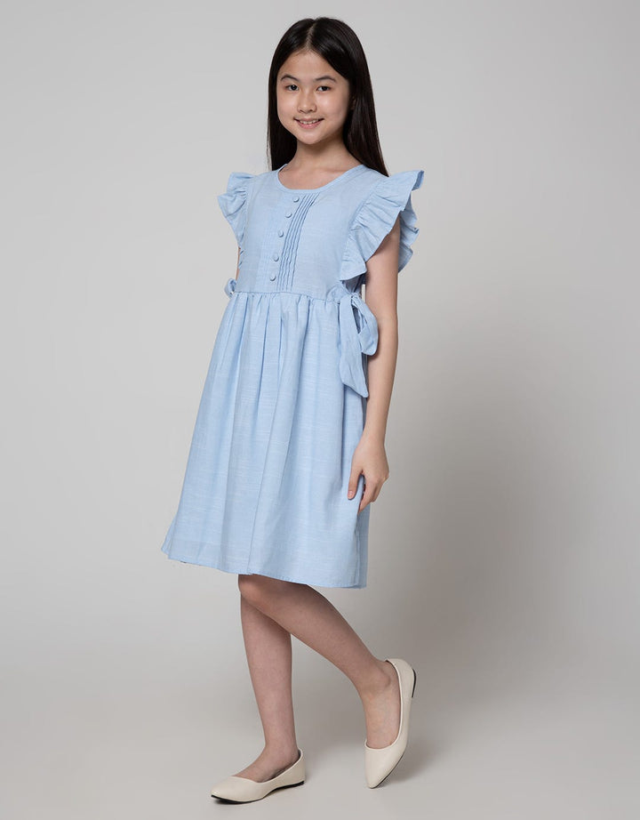Kidz Too Short Sleeve Midi Dress Plisket Kancing