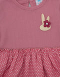Pipiniko Short Sleeve Midi Dress Combi Polkadot Bunny