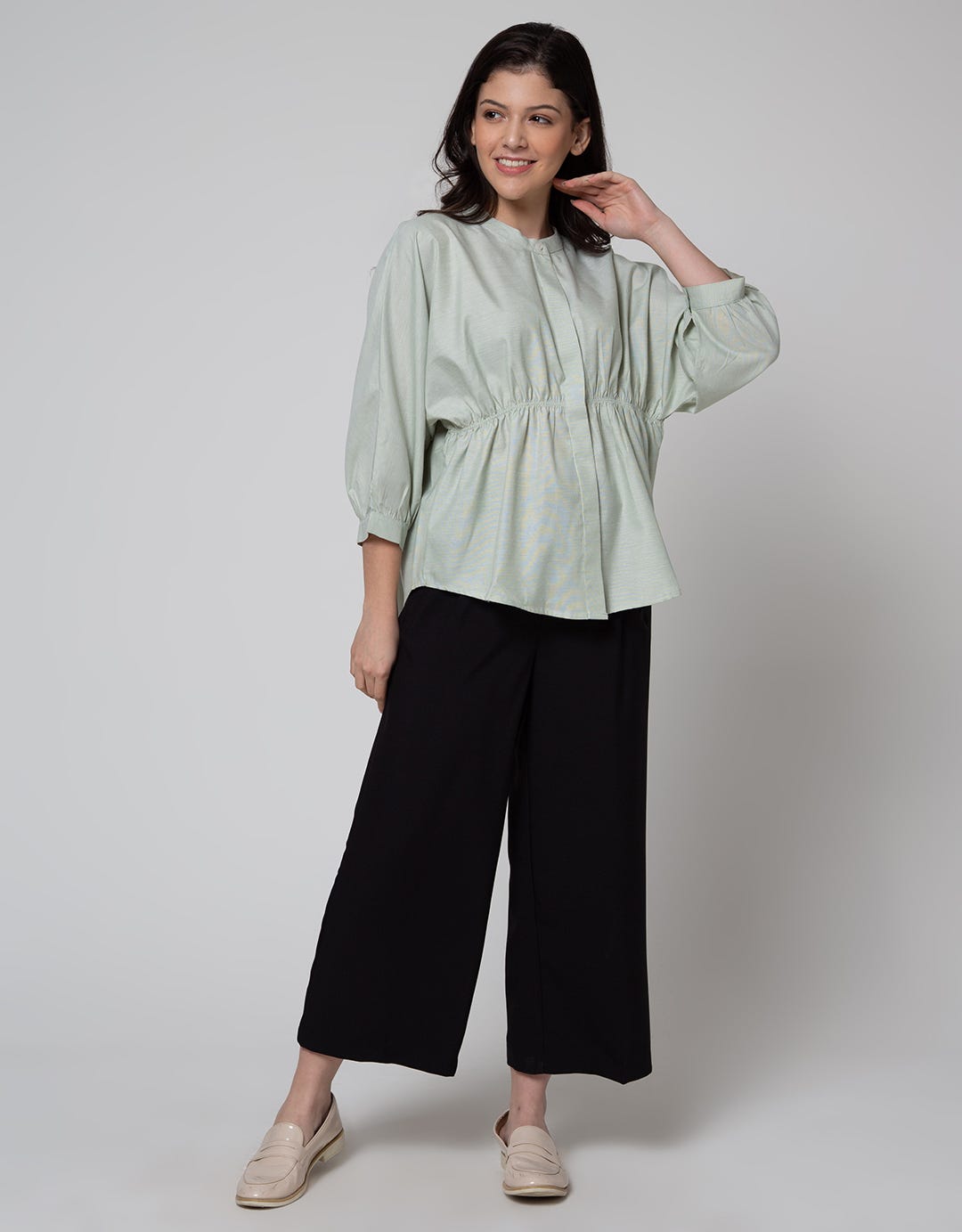 Details Shanghai Collar Blouse Wanita