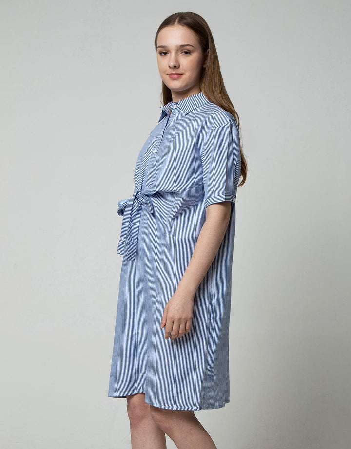 Details Short Sleeve Midi Dress With Wrap Details On Waist