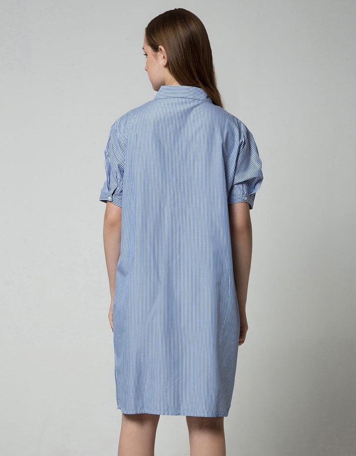 Details Short Sleeve Midi Dress With Wrap Details On Waist