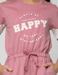Nevada Short Sleeve Midi Dress Drawstring Waist Embroidered Towel