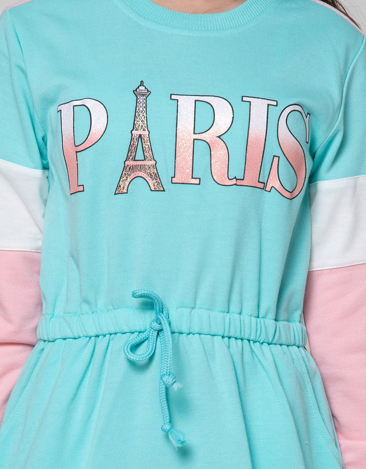 Nevada Paris Print Dress Anak Perempuan