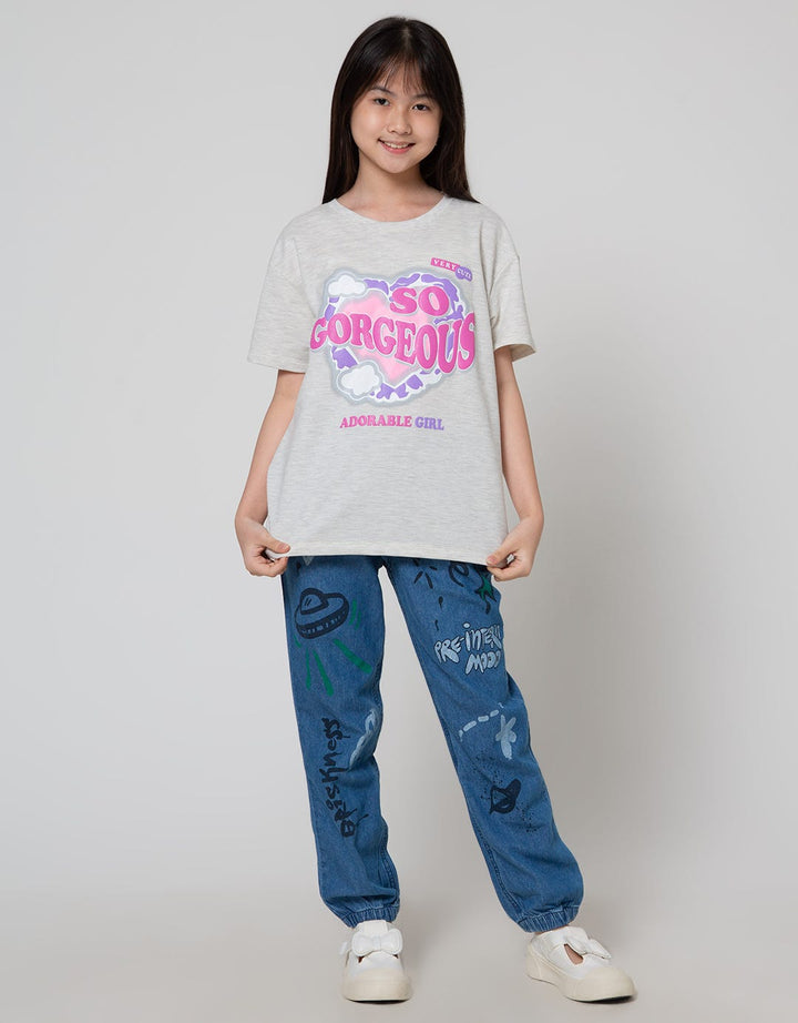 Nevada Jogger Pants Denim Print Grafitti Ufo