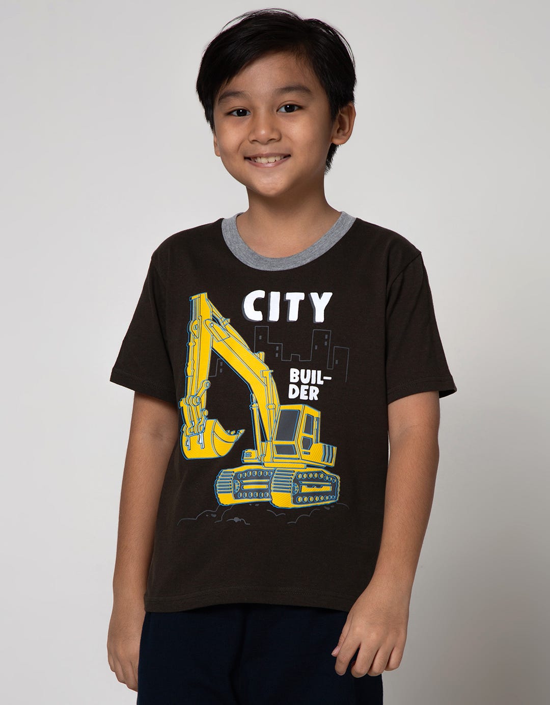 Little M Short Sleeve T-Shirt Tractor City Builder
