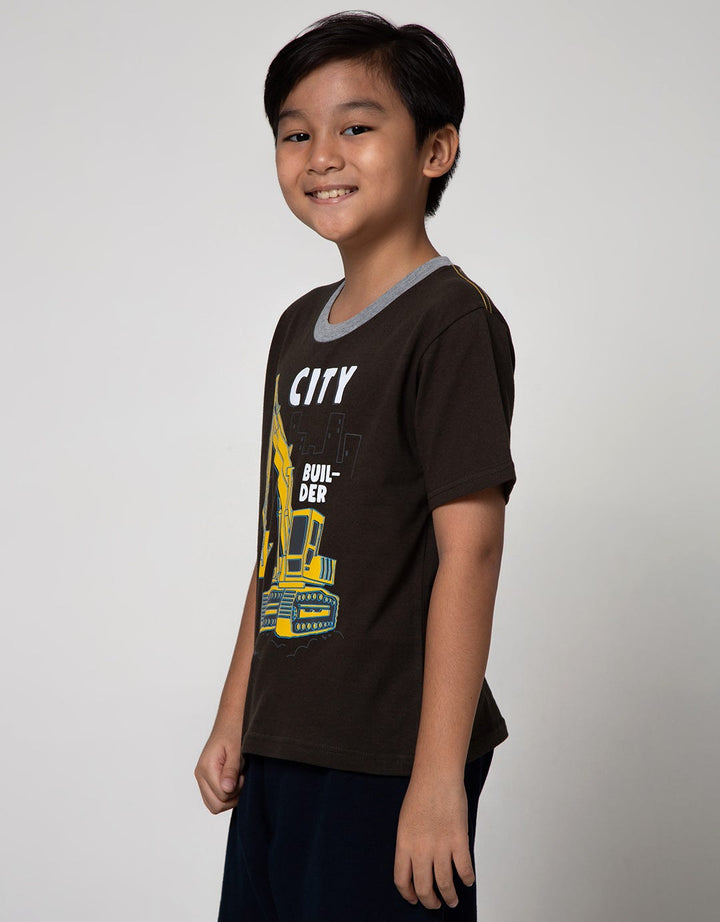 Little M Short Sleeve T-Shirt Tractor City Builder
