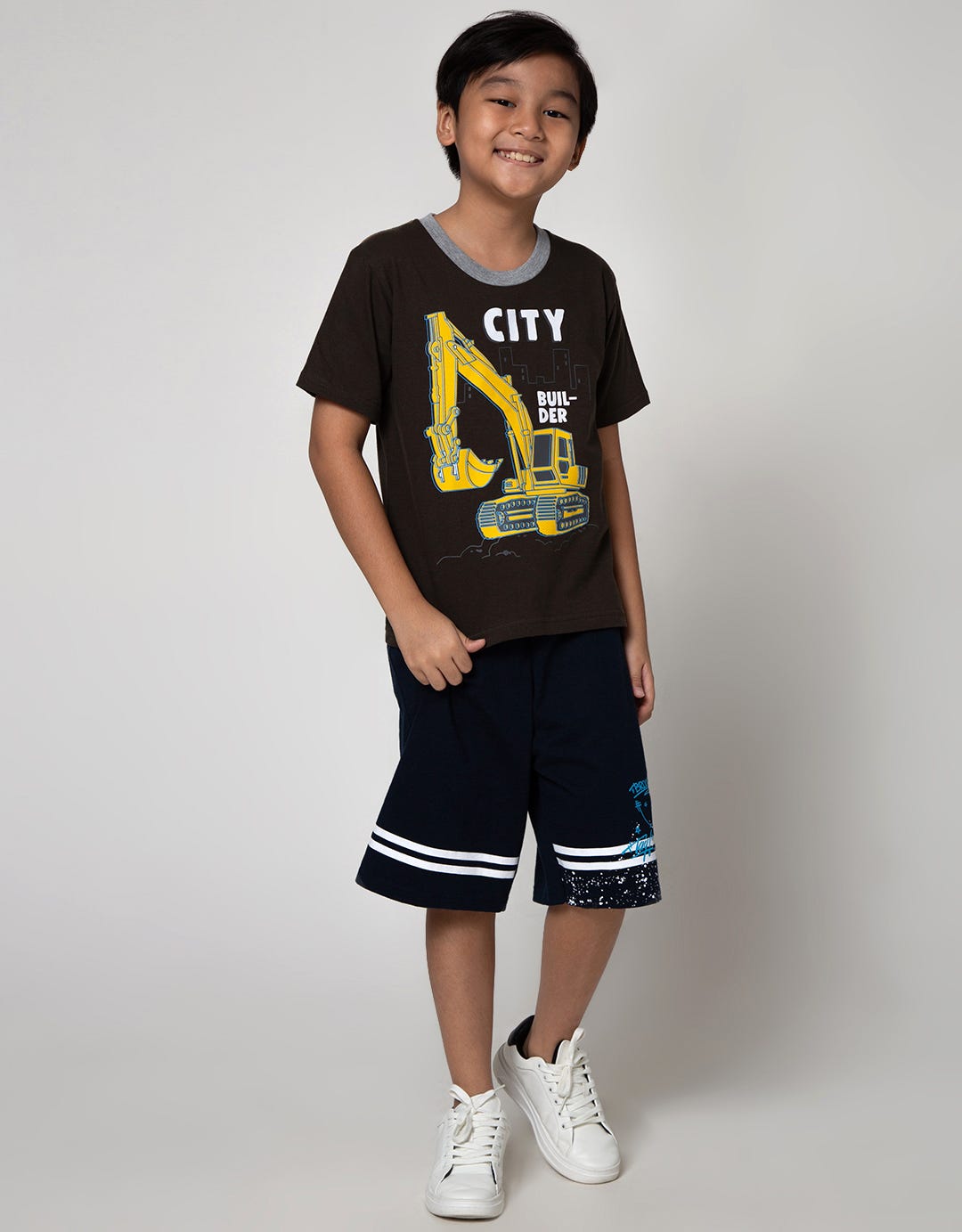 Little M Short Sleeve T-Shirt Tractor City Builder