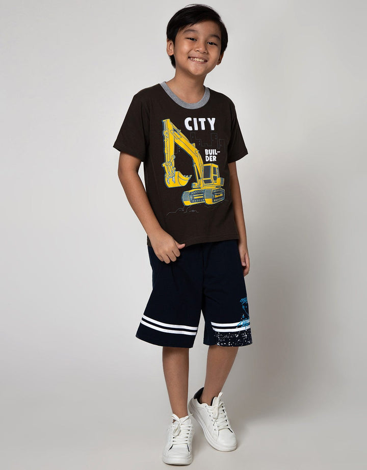 Little M Short Sleeve T-Shirt Tractor City Builder